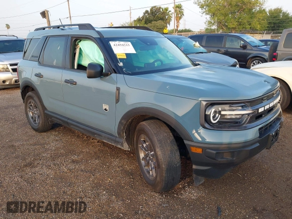 2023 Ford Bronco Sport Big Bend with VIN 3FMCR9B66PRE34292, listed as a IAAI auction lot 42494515 with 7,834 mi miles and . Bid and sale history available at DreamBid. Image 1.