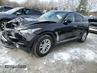 2017 Infiniti QX70 with VIN JN8CS1MW0HM411015, listed as a Copart auction lot 44016155 with Not Provided miles and Salvage Title. Bid and sale history available at carsss.com. Image 1.