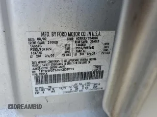 2002 Ford F-150 XLT with VIN 1FTRW07602KE38959, listed as a Copart auction lot 50547095 with 160,908 mi miles and Salvage Title. Bid and sale history available at carsss.com. Image 12.