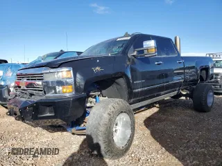 2015 Chevrolet Silverado 3500HD LTZ with VIN 1GC4K0E83FF591845, listed as a Copart auction lot 81810164 with 50,608 mi miles and Salvage Title. Bid and sale history available at carsss.com. Image 1.