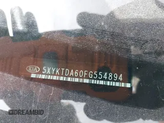 2015 Kia Sorento LX with VIN 5XYKTDA60FG554894, listed as a IAAI auction lot 41926004 with 93,523 mi miles. Bid and sale history available at carsss.com. Image 9.