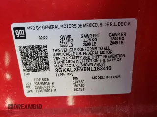 2022 GMC Terrain Denali with VIN 3GKALXEV9NL183440, listed as a Copart auction lot 80845864 with 17,241 mi miles and Salvage title. Bid and sale history available at DreamBid. Image 13.