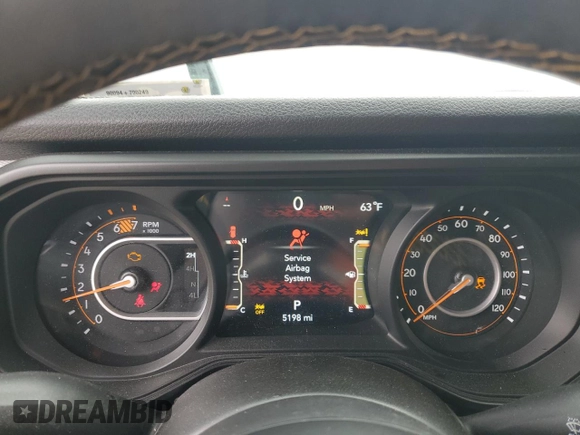 2024 Jeep Wrangler Sport S with VIN 1C4PJXDG6RW229336, listed as a Copart auction lot 51260335 with 5,198 mi miles and Salvage Title. Bid and sale history available at DreamBid. Image 9.