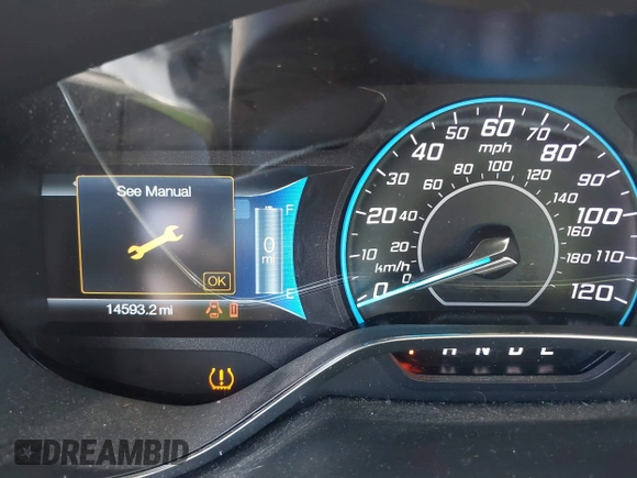 2014 Ford Focus Electric z VIN 1FADP3R42EL393337, wystawiony jako IAAI lot #42365836 z przebiegiem 14 593 mil mil oraz . Historia ofert i sprzedaży dostępna na DreamBid. Obrazek 13.
