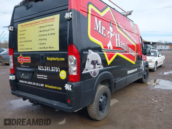 2022 Ram ProMaster Cargo with VIN 3C6LRVDG0NE111435, listed as a IAAI auction lot 41854667 with 72,524 mi miles and . Bid and sale history available at DreamBid. Image 4.