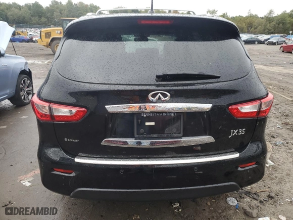 2013 Infiniti JX35 with VIN 5N1AL0MM2DC351663, listed as a Copart auction lot 72913334 with 73,994 mi miles and Salvage Title. Bid and sale history available at carsss.com. Image 6.