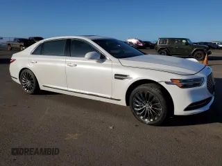 2020 Genesis G90 3.3T Premium with VIN KMTF34PA7LU081276, listed as a Copart auction lot 42258315 with 22,350 mi miles and Salvage Title. Bid and sale history available at carsss.com. Image 4.