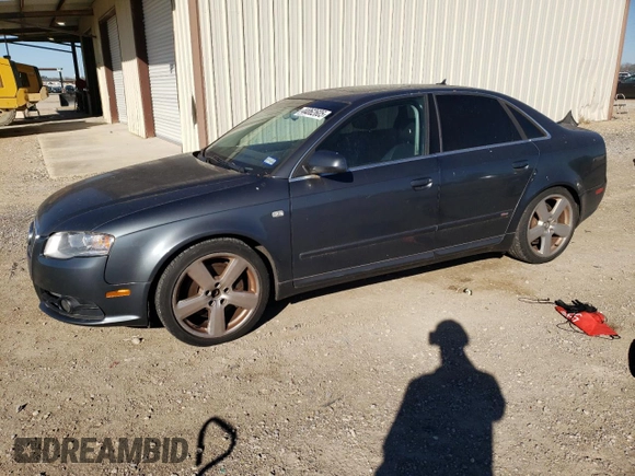 2007 Audi A4 2.0T with VIN WAUBF78E97A020121, listed as a Copart auction lot 44062605 with 101,846 mi miles and Clean Title. Bid and sale history available at carsss.com. Image 1.
