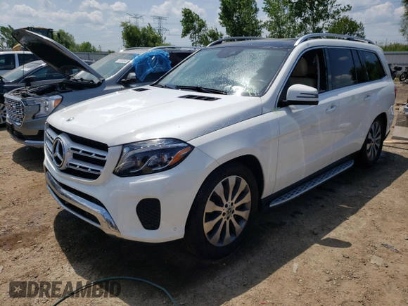 2018 Mercedes-Benz GLS 450 with VIN 4JGDF6EE6JB089646, listed as a Copart auction lot 59665543 with 56,351 mi miles and . Bid and sale history available at DreamBid. Image 1.