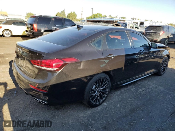 2018 Genesis G80 3.3T Sport with VIN KMHGN4JB8JU248512, listed as a Copart auction lot 69330014 with 43,992 mi miles and Salvage Title. Bid and sale history available at carsss.com. Image 3.