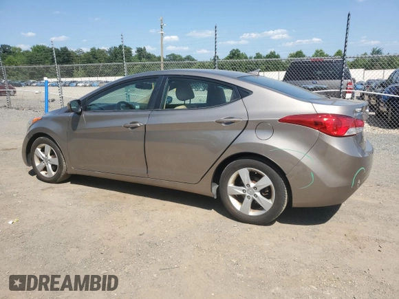 2013 Hyundai Elantra GLS with VIN 5NPDH4AE9DH444482, listed as a Copart auction lot 61846945 with 76,536 mi miles and Salvage title. Bid and sale history available at DreamBid. Image 2.