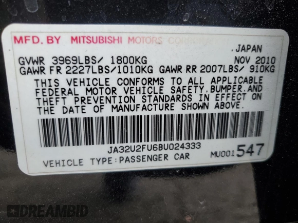 2011 Mitsubishi Lancer ES with VIN JA32U2FU6BU024333, listed as a Copart auction lot 50840405 with 155,352 mi miles and Salvage Title. Bid and sale history available at carsss.com. Image 15.