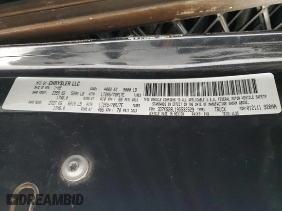 2009 Dodge Ram 2500 Laramie with VIN 3D7KS28L19G532529, listed as a Copart auction lot 49298255 with 156,833 mi miles and Salvage Title. Bid and sale history available at carsss.com. Image 14.
