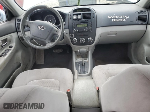 2007 Kia Spectra EX with VIN KNAFE121875438749, listed as a Copart auction lot 60255525 with 171,182 mi miles and Salvage title. Bid and sale history available at DreamBid. Image 8.
