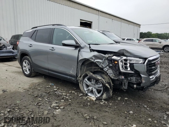 2023 GMC Terrain SLE with VIN 3GKALTEG6PL208923, listed as a Copart auction lot 60535645 with 18,225 mi miles and Salvage title. Bid and sale history available at DreamBid. Image 4.