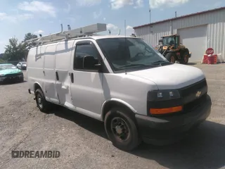 2019 Chevrolet Express Cargo with VIN 1GCWGAFPXK1240332, listed as a IAAI auction lot 42846352 with 99,506 mi miles and . Bid and sale history available at DreamBid. Image 1.
