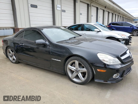 2009 Mercedes-Benz SL 550 with VIN WDBSK71F09F143389, listed as a Copart auction lot 49651665 with 110,204 mi miles and Salvage title. Bid and sale history available at DreamBid. Image 4.