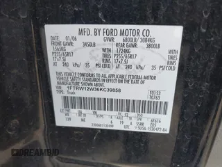 2006 Ford F-150 XLT с VIN 1FTRW12W36KC39858, выставлен на аукционе IAAI как лот 42762853 с пробегом 197 380 миль миль и . История ставок и продаж доступна на DreamBid. Изображение 9.