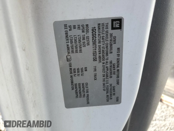 2007 Chevrolet Express Cargo with VIN 1GCGG29V771153158, listed as a Copart auction lot 75571854 with 231,145 mi miles and Clean title. Bid and sale history available at DreamBid. Image 13.