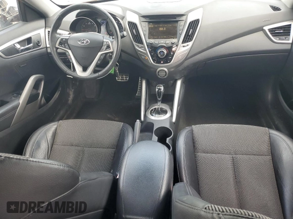 2013 Hyundai Veloster w/Red Int with VIN KMHTC6AD5DU094010, listed as a Copart auction lot 58048795 with 90,455 mi miles and Salvage title. Bid and sale history available at DreamBid. Image 8.