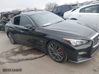 2018 Infiniti Q50 RED SPORT 400 with VIN JN1FV7APXJM460621, listed as a IAAI auction lot 41624211 with 56,513 mi miles. Bid and sale history available at carsss.com. Image 12.