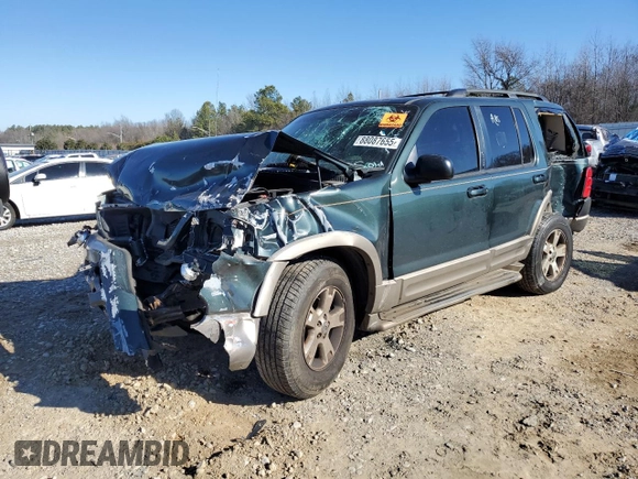 2003 Ford Explorer Eddie Bauer z VIN 1FMZU74W93ZB44676, wystawiony jako Copart lot #51858275 z przebiegiem Nie podano mil oraz Szkoda całkowita • Salvage title. Historia ofert i sprzedaży dostępna na DreamBid. Obrazek 1.