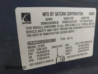 2005 Saturn VUE with VIN 5GZCZ33D55S853880, listed as a IAAI auction lot 41801535 with 110,030 mi miles. Bid and sale history available at carsss.com. Image 9.