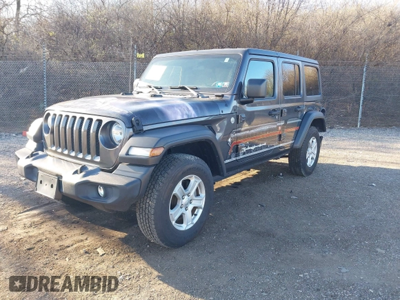 2020 Jeep Wrangler Unlimited Willys with VIN 1C4HJXDN6LW139789, listed as a IAAI auction lot 41882217 with 40,960 mi miles and . Bid and sale history available at DreamBid. Image 2.
