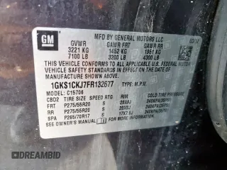 2015 GMC Yukon Denali with VIN 1GKS1CKJ7FR132677, listed as a Copart auction lot 47820925 with 144,821 mi miles and Salvage Title. Bid and sale history available at carsss.com. Image 13.