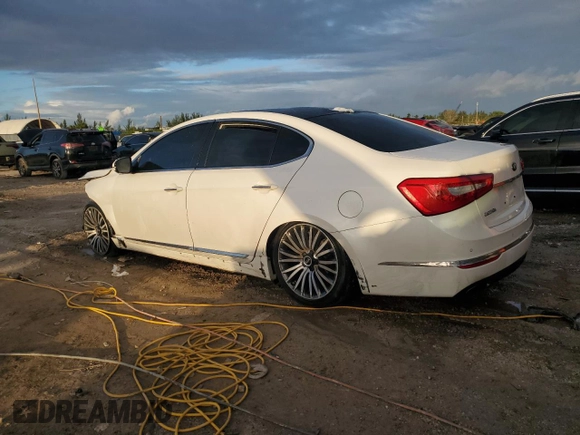 2015 Kia Cadenza Premium with VIN KNALN4D76F5169638, listed as a Copart auction lot 76815524 with 67,611 mi miles and Salvage Title. Bid and sale history available at carsss.com. Image 2.