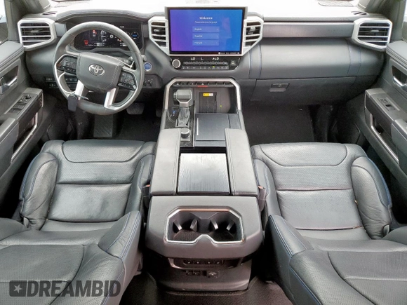2023 Toyota Tundra Platinum Hybrid с VIN 5TFNC5EC2PX002928, выставлен на аукционе Copart как лот 57489745 с пробегом 34 203 миль миль и Чистый • Clean title. История ставок и продаж доступна на DreamBid. Изображение 8.