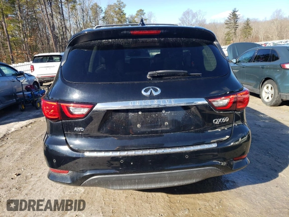 2019 Infiniti QX60 Luxe z VIN 5N1DL0MM1KC561598, wystawiony jako Copart lot #46123045 z przebiegiem 91 619 mil mil oraz Szkody całkowita. Historia ofert i sprzedaży dostępna na DreamBid. Obrazek 6.