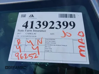 2017 Cadillac XT5 FWD with VIN 1GYKNARS7HZ144148, listed as a IAAI auction lot 41392399 with 96,252 mi miles and . Bid and sale history available at carsss.com. Image 17.