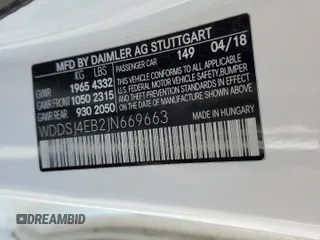 2018 Mercedes-Benz CLA 250 with VIN WDDSJ4EB2JN669663, listed as a Copart auction lot 53080104 with 70,424 mi miles and . Bid and sale history available at DreamBid. Image 13.