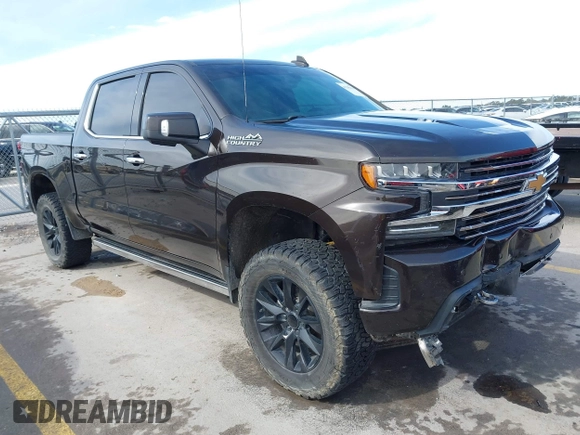 2019 Chevrolet Silverado 1500 High Country with VIN 1GCUYHELXKZ323675, listed as a IAAI auction lot 41296454 with 102,107 mi miles. Bid and sale history available at carsss.com. Image 1.