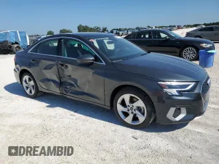 2023 Audi A3 Premium with VIN WAUAUDGY0PA047025, listed as a Copart auction lot 63116293 with 1,232 mi miles. Bid and sale history available at carsss.com. Image 4.