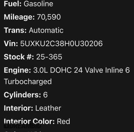 2017 BMW X6 xDrive35i z VIN 5UXKU2C38H0U30XXX, wystawiony jako Copart lot #60346505 z przebiegiem 70 591 mil mil oraz Czysty tytuł • Clean title. Historia ofert i sprzedaży dostępna na DreamBid. Obrazek 10.