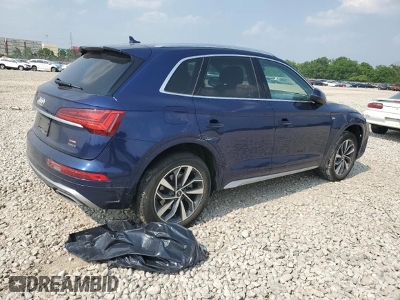 2022 Audi Q5 S line Premium with VIN WA1GAAFY6N2071689, listed as a Copart auction lot 59636025 with 19,969 mi miles and Salvage title. Bid and sale history available at DreamBid. Image 3.