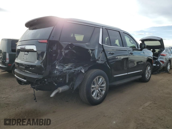 2024 GMC Yukon SLT with VIN 1GKS2BKD7RR231280, listed as a Copart auction lot 86799994 with 5,476 mi miles and Salvage Title. Bid and sale history available at carsss.com. Image 3.