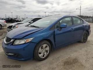 2013 Honda Civic Sdn LX with VIN 19XFB2F51DE079601, listed as a Copart auction lot 49495795 with 177,386 mi miles and Salvage Title. Bid and sale history available at carsss.com. Image 1.