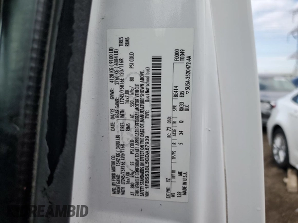 2012 Ford Econoline Passenger XL with VIN 1FBSS3BL5CDA87939, listed as a Copart auction lot 50651585 with 224,988 mi miles and Clean title. Bid and sale history available at DreamBid. Image 13.