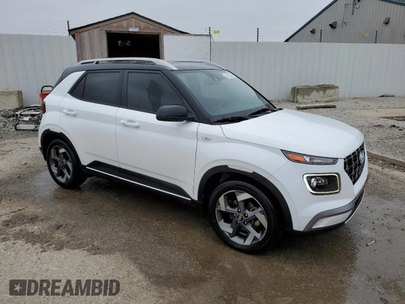 2022 Hyundai Venue Limited with VIN KMHRC8A3XNU184803, listed as a Copart auction lot 52753325 with 76,137 mi miles and Salvage Title. Bid and sale history available at DreamBid. Image 4.