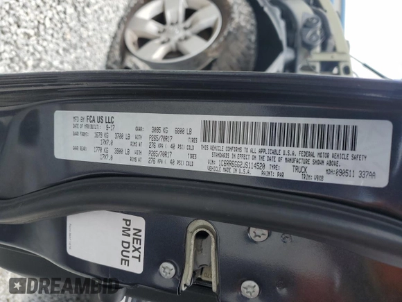 2018 Ram 1500 SLT with VIN 1C6RR6GG2JS114520, listed as a Copart auction lot 58843675 with 122,112 mi miles and Salvage title. Bid and sale history available at DreamBid. Image 12.