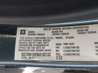 2006 Hummer H3 with VIN 5GTDN136968182132, listed as a IAAI auction lot 41998625 with 148,995 mi miles. Bid and sale history available at carsss.com. Image 9.