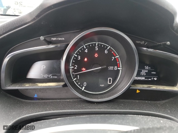 2018 Mazda Mazda3 4-Door Grand Touring with VIN 3MZBN1W38JM190398, listed as a Copart auction lot 53164605 with 74,845 mi miles and Salvage Title. Bid and sale history available at carsss.com. Image 9.