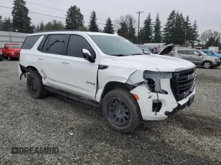 2023 GMC Yukon AT4 with VIN 1GKS2CKD7PR140416, listed as a Copart auction lot 87210684 with 19,208 mi miles and Salvage Title. Bid and sale history available at carsss.com. Image 4.