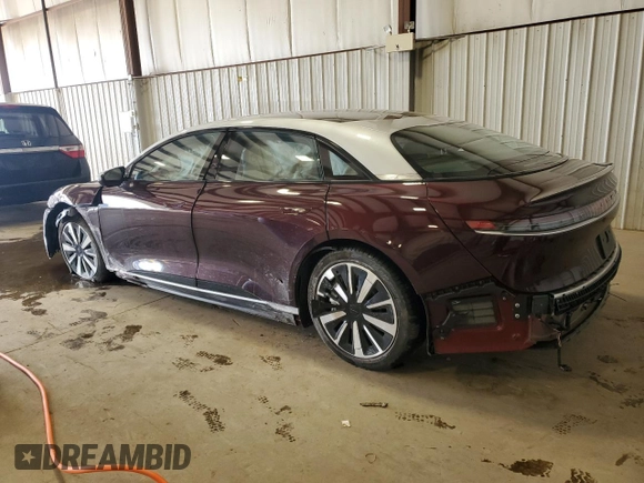 2022 Lucid Air Grand Touring z VIN 50EA1GBA5NA003618, wystawiony jako Copart lot #45682325 z przebiegiem Nie podano mil oraz Szkody całkowita. Historia ofert i sprzedaży dostępna na DreamBid. Obrazek 2.