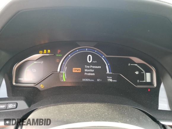 2019 Honda Clarity Plug-In Hybrid with VIN JHMZC5F18KC005751, listed as a Copart auction lot 79472574 with 43,826 mi miles and Salvage Title. Bid and sale history available at carsss.com. Image 9.