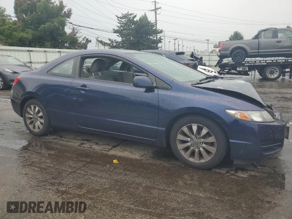2009 Honda Civic Cpe EX with VIN 2HGFG128X9H502068, listed as a Copart auction lot 61962254 with 0 mi miles and Salvage Title. Bid and sale history available at carsss.com. Image 4.