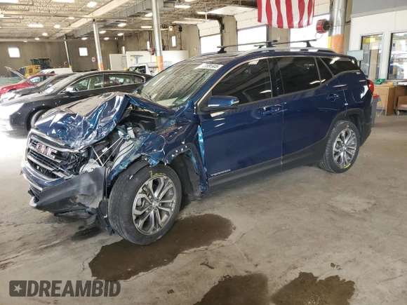 2020 GMC Terrain SLT z VIN 3GKALVEX3LL110308, wystawiony jako Copart lot #61995905 z przebiegiem 57 693 mil mil oraz Szkoda całkowita • Salvage title. Historia ofert i sprzedaży dostępna na DreamBid. Obrazek 1.